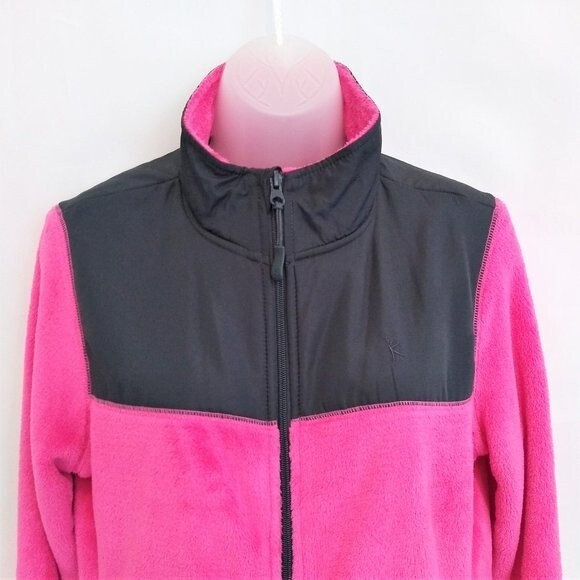 Danskin Now Women's Size Medium Pink and Black Plush Zip Up Jacket - Picture 4 of 10